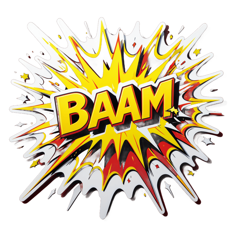 Cartoon Explosion Sticker PNG