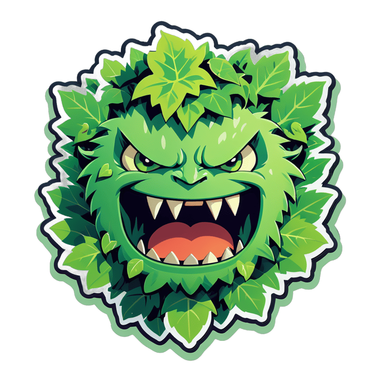 Green Plant Monster Sticker