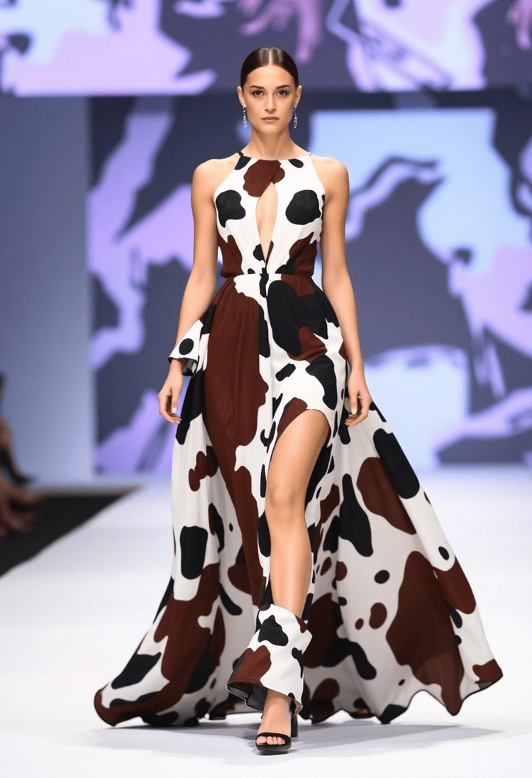 Cow Print Couture on the Runway