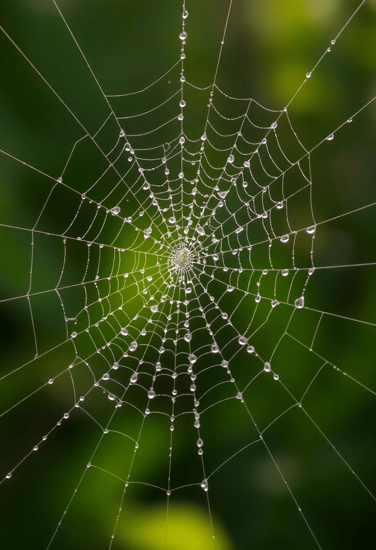 Dew-Covered Spider Web