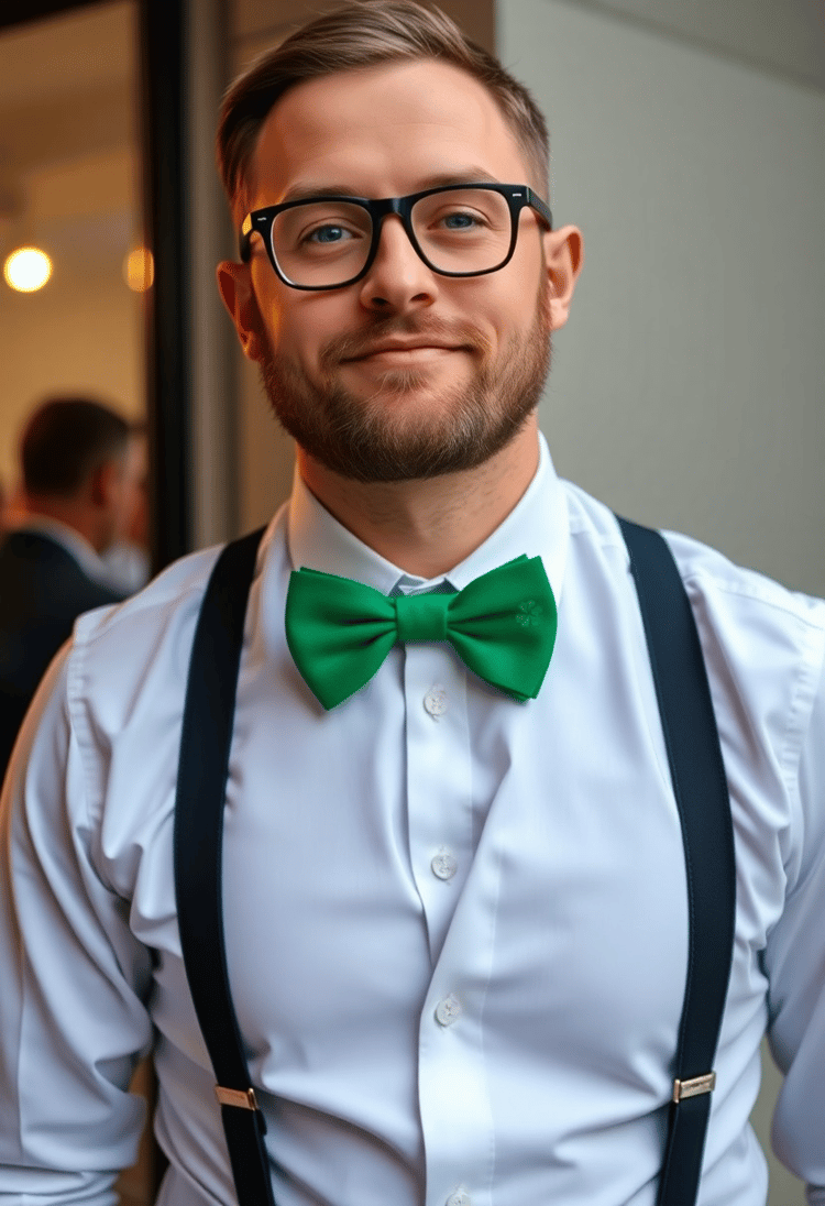 Handsome Man with Shamrock Bowtie