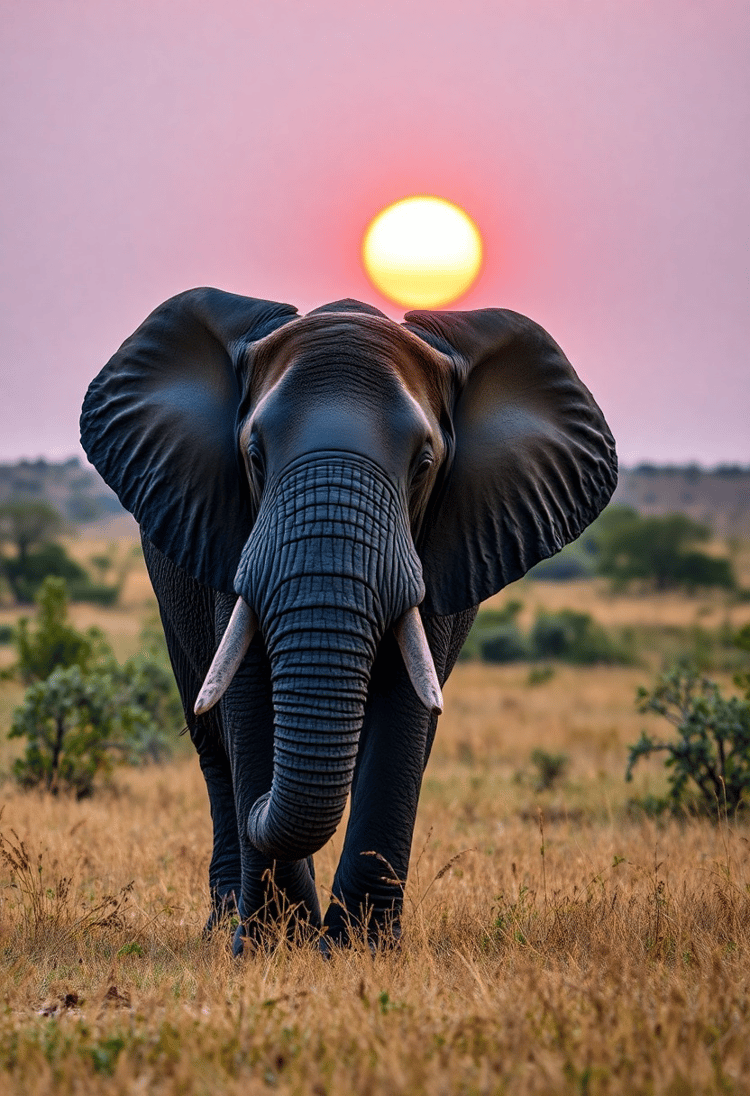 Gentle Giant: African Elephant in the Savannah