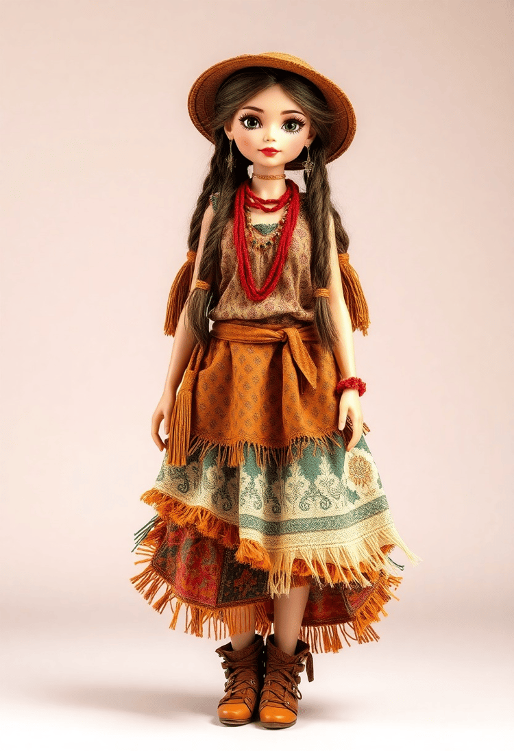 Bohemian Dreams: Free-Spirited Doll Ensemble
