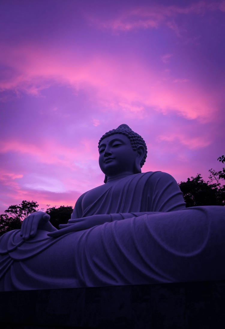 Reclining Buddha Statue at Dusk