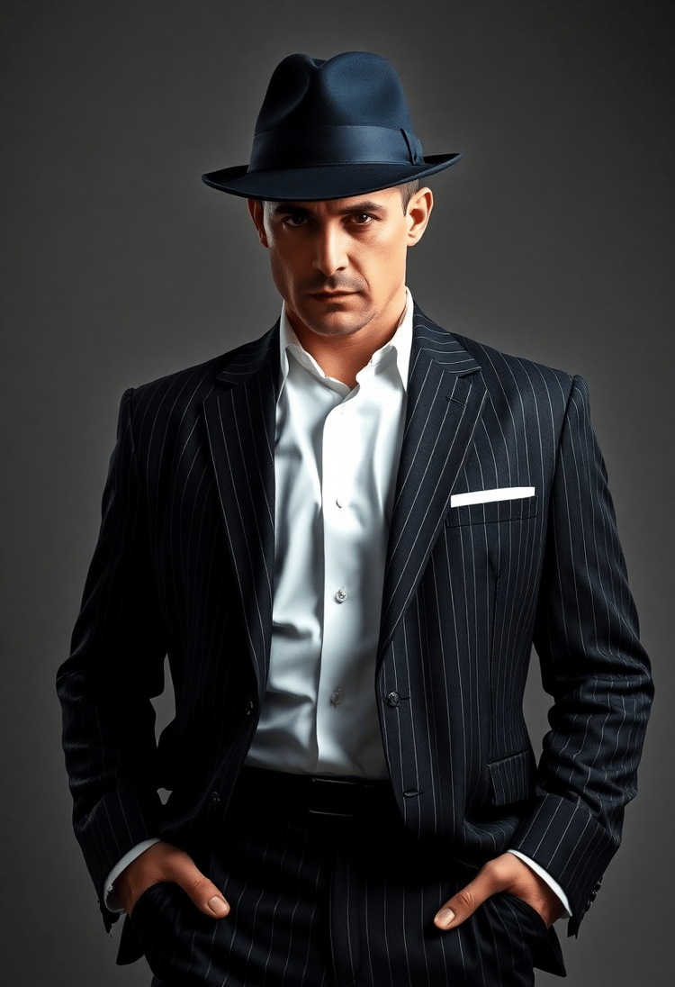 Sharpshooter in Stripes: The Vintage Mob Enforcer