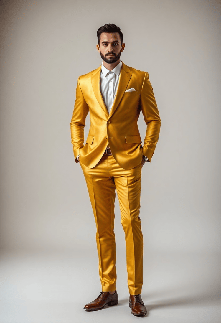 Dashing in Gold: Man's Prestige Attire
