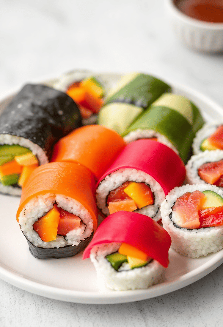 Rainbow Sushi Rolls