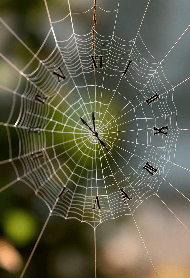The Arachnid's Timekeeper: Webbed Clock