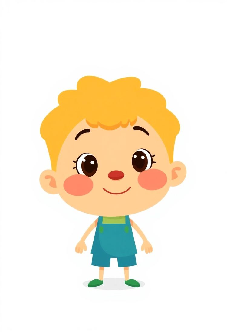 Cartoon Character Design in Flat Style