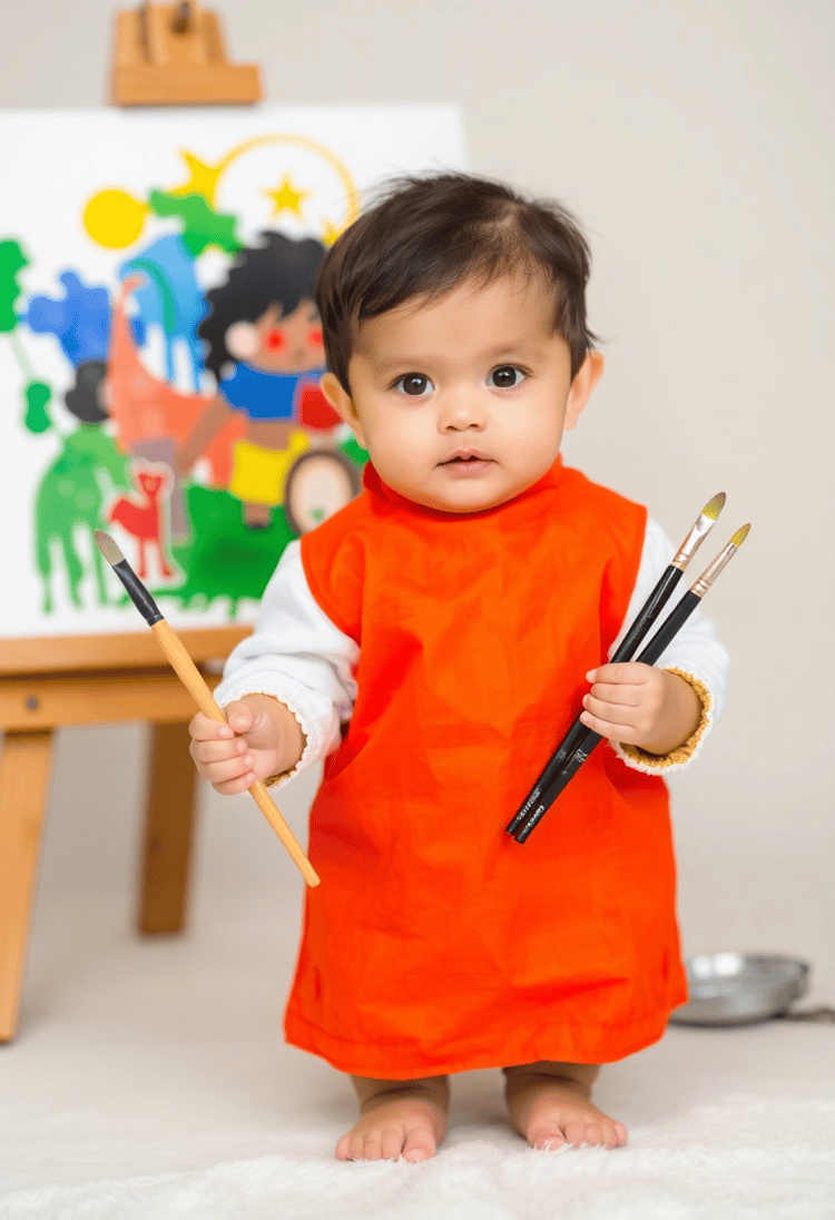 Infant Artist at the Gallery