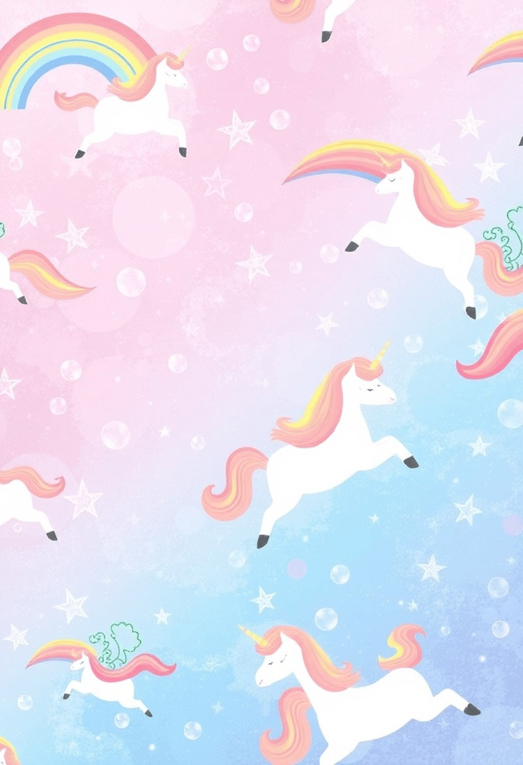Whimsical Unicorns and Rainbow Bubbles