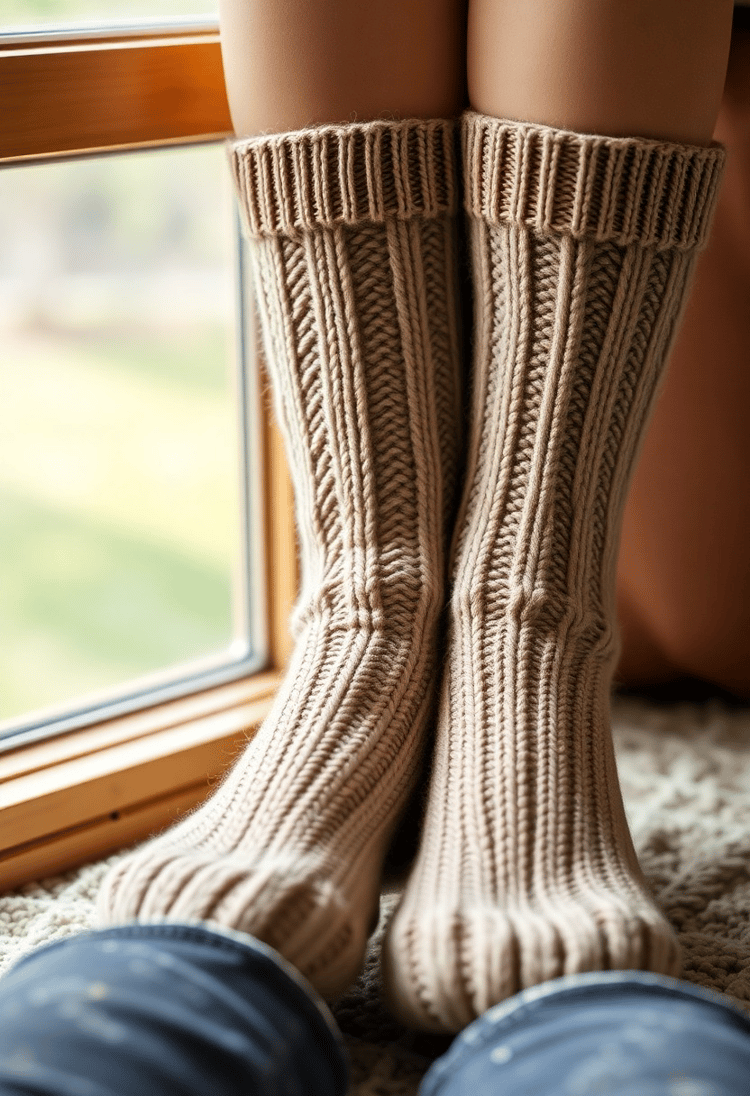 Cozy Wools Socks on a Relaxed Model