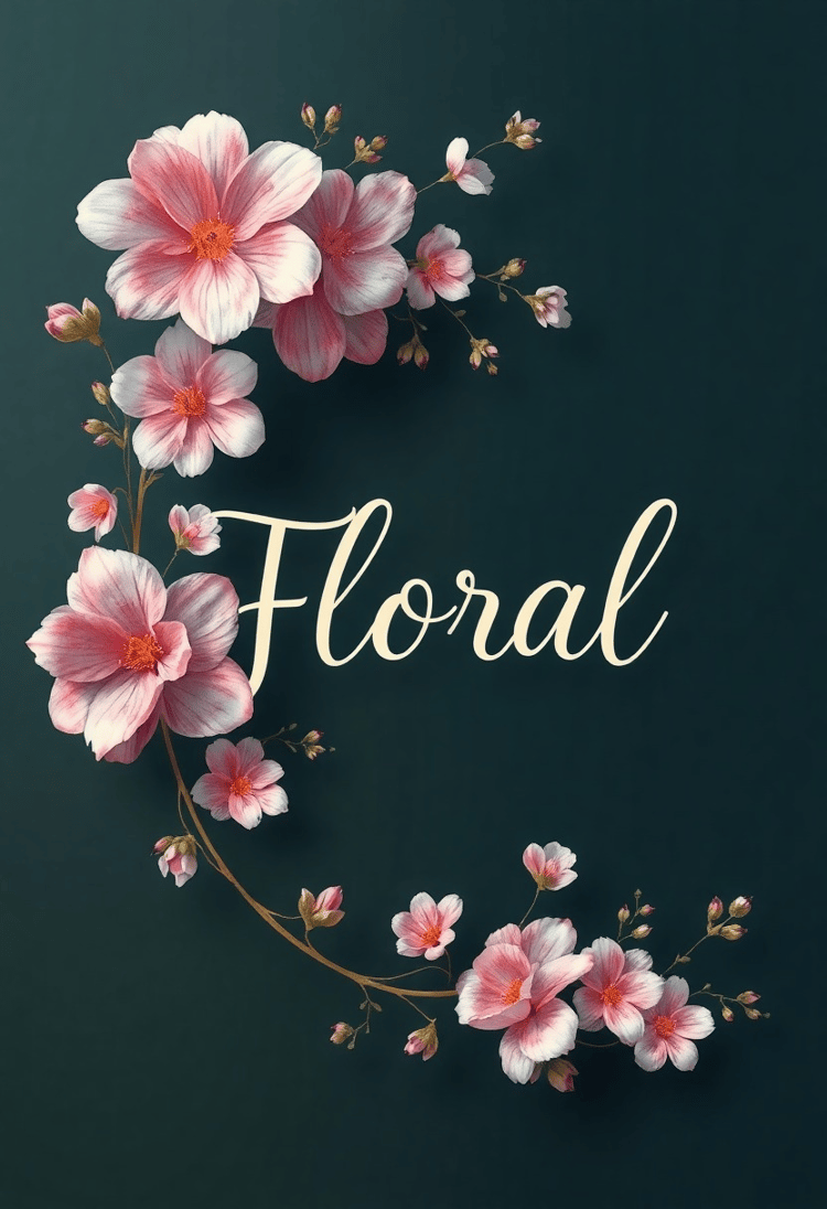 Elegant Calligraphy with Floral Embellishments