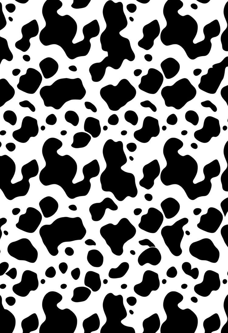 Classic Black and White Cow Print Wallpaper