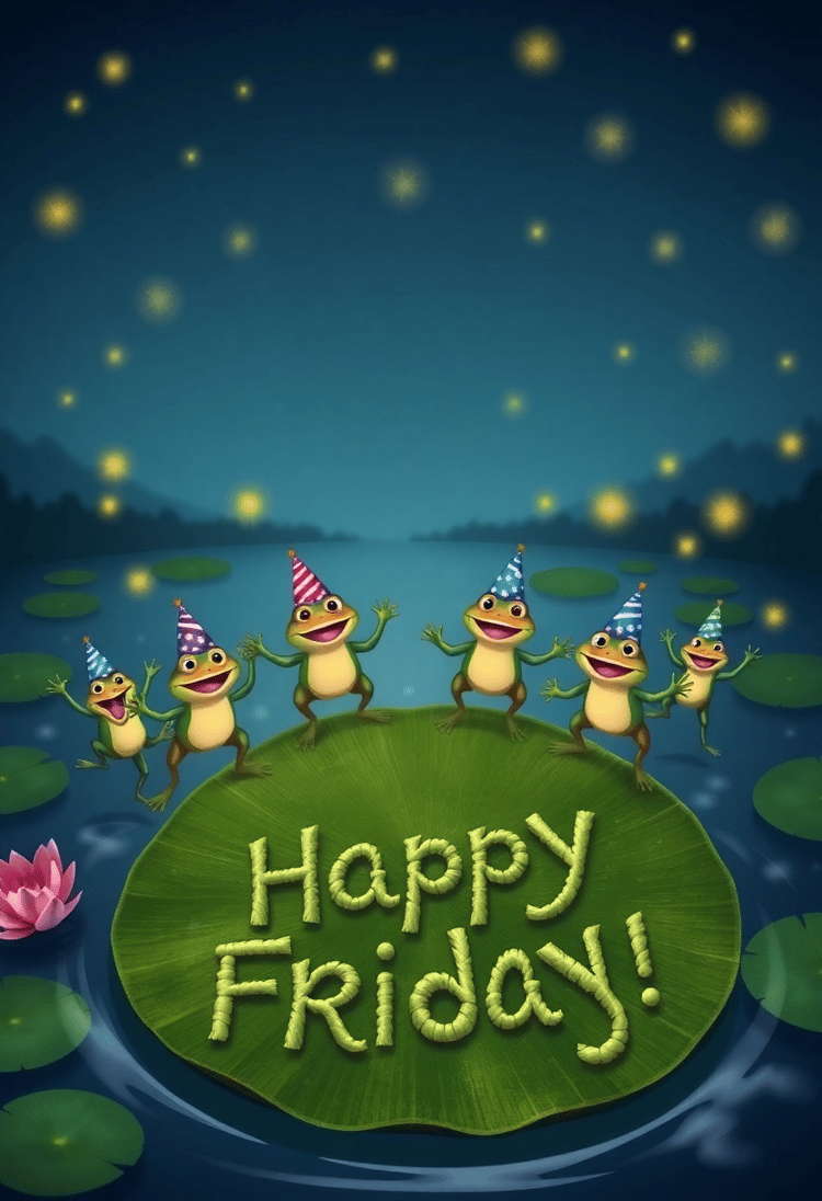 Froggy Friends Welcome the Weekend