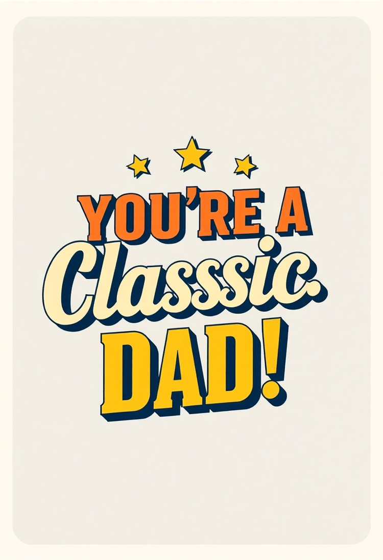 Retro Father's Day Card with Vintage Typography