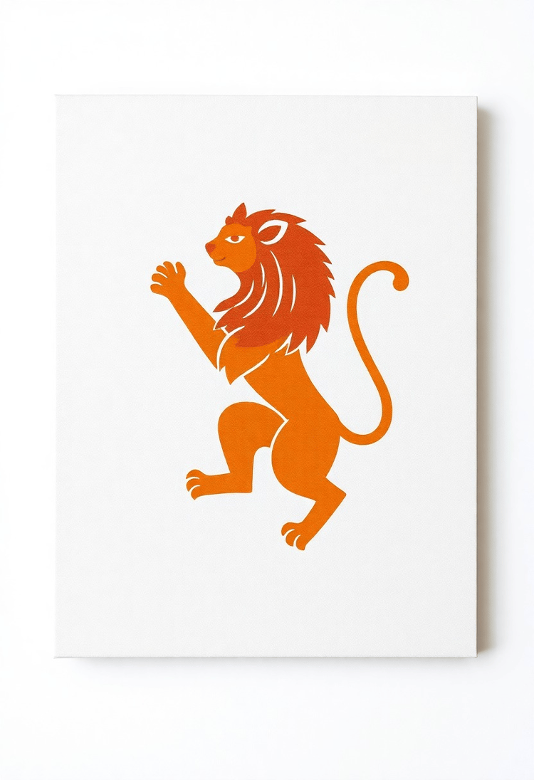 Minimalist Leo Symbol on Canvas