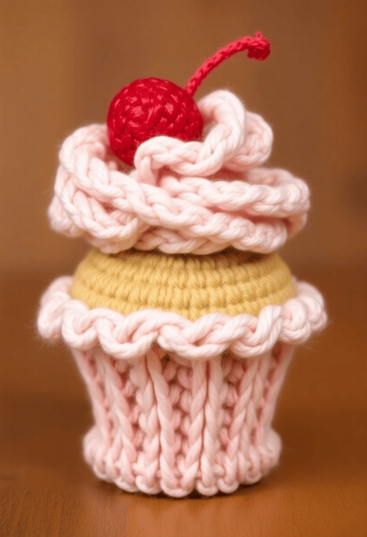Charming Yarn Cupcake: Sweetness in Every Stitch