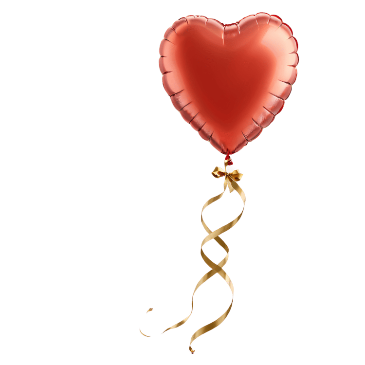 Red Heart Balloon - PNG Image