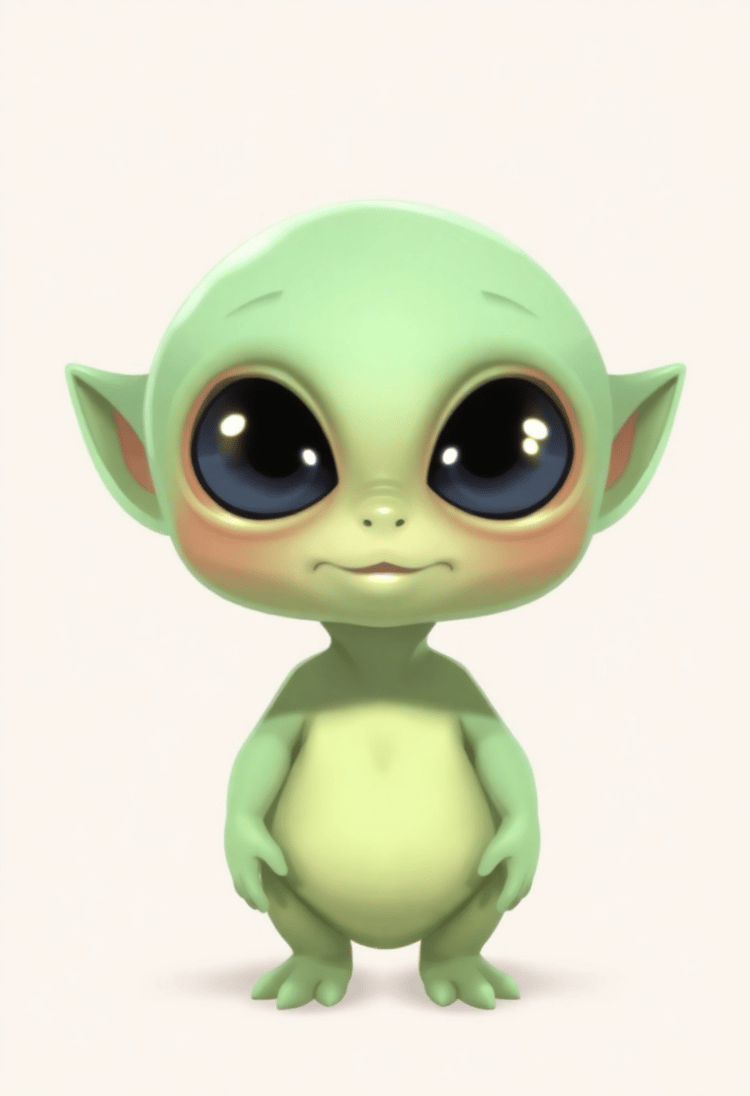 Adorable Alien with Big Sparkly Eyes