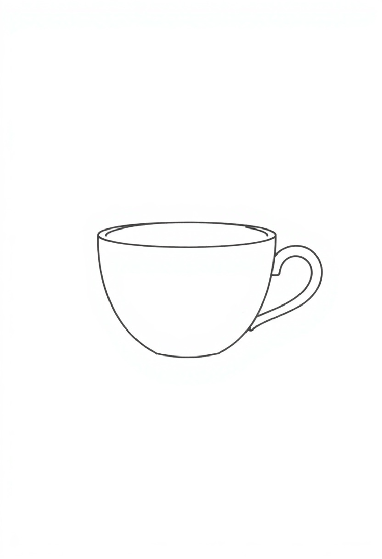 Simple Line Art Tea Cup