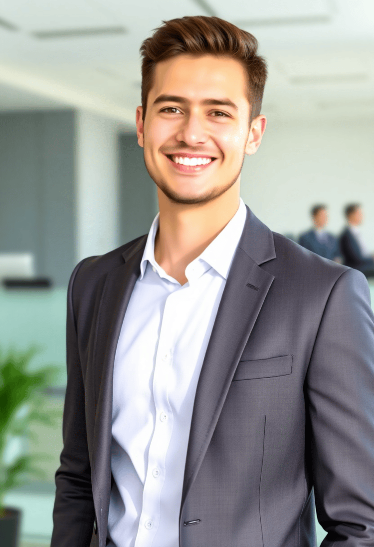 Professional LinkedIn Headshot: Smiling Businessman