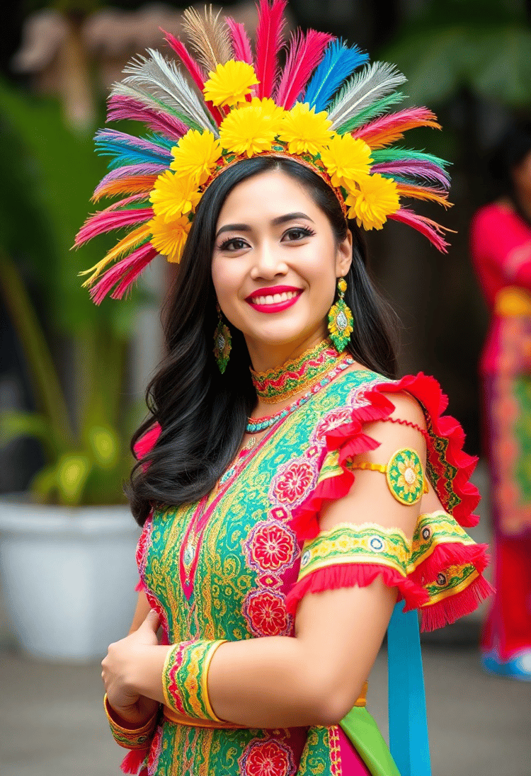 Colorful Culture: Philippines Model in Festive Attire