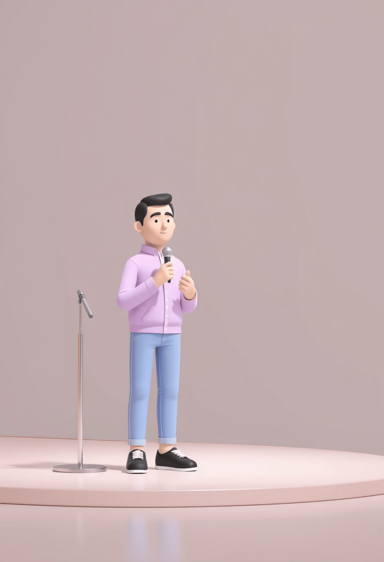 Man Giving Presentation 3D Ilustration