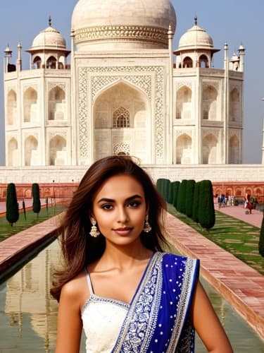 Make Photos on Taj Mahal Background
