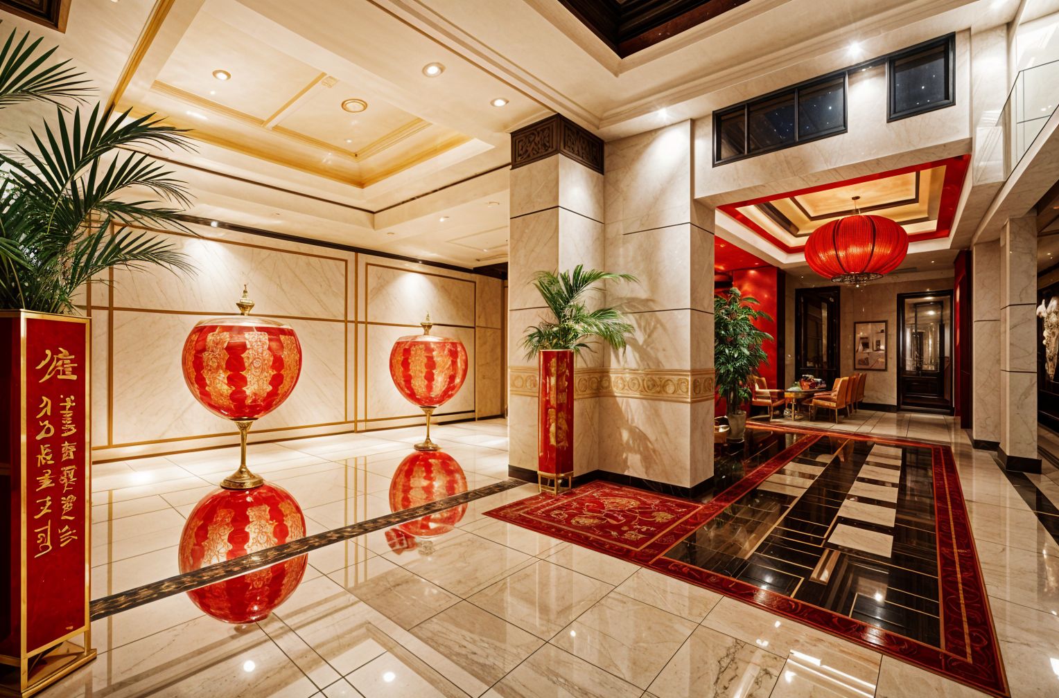 Chinese New Year Hotel Lobby