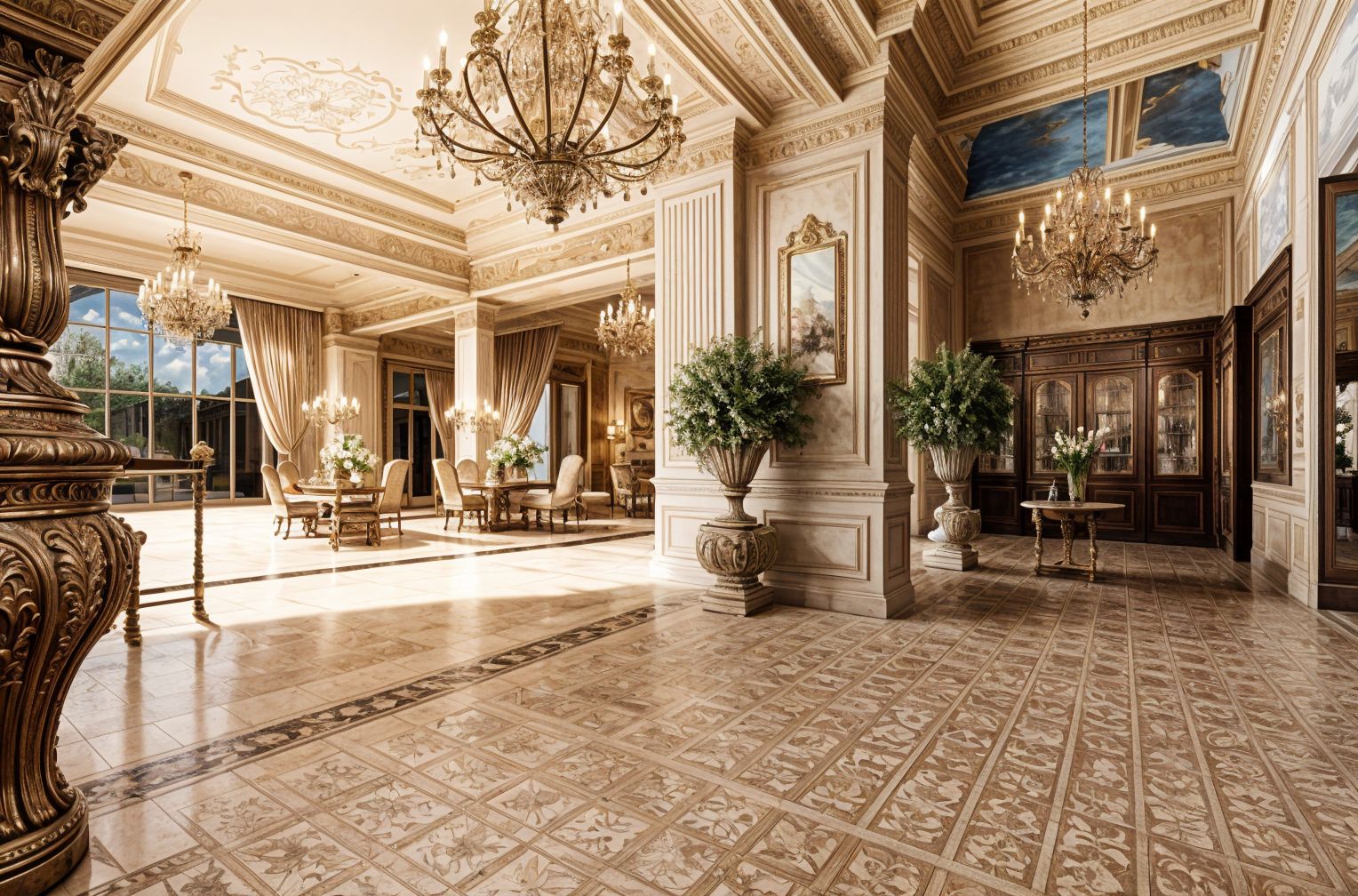 French Country Hotel Lobby