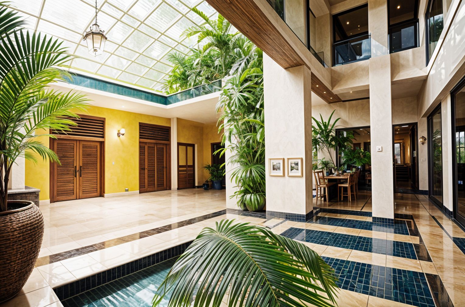 Tropical Hotel Lobby