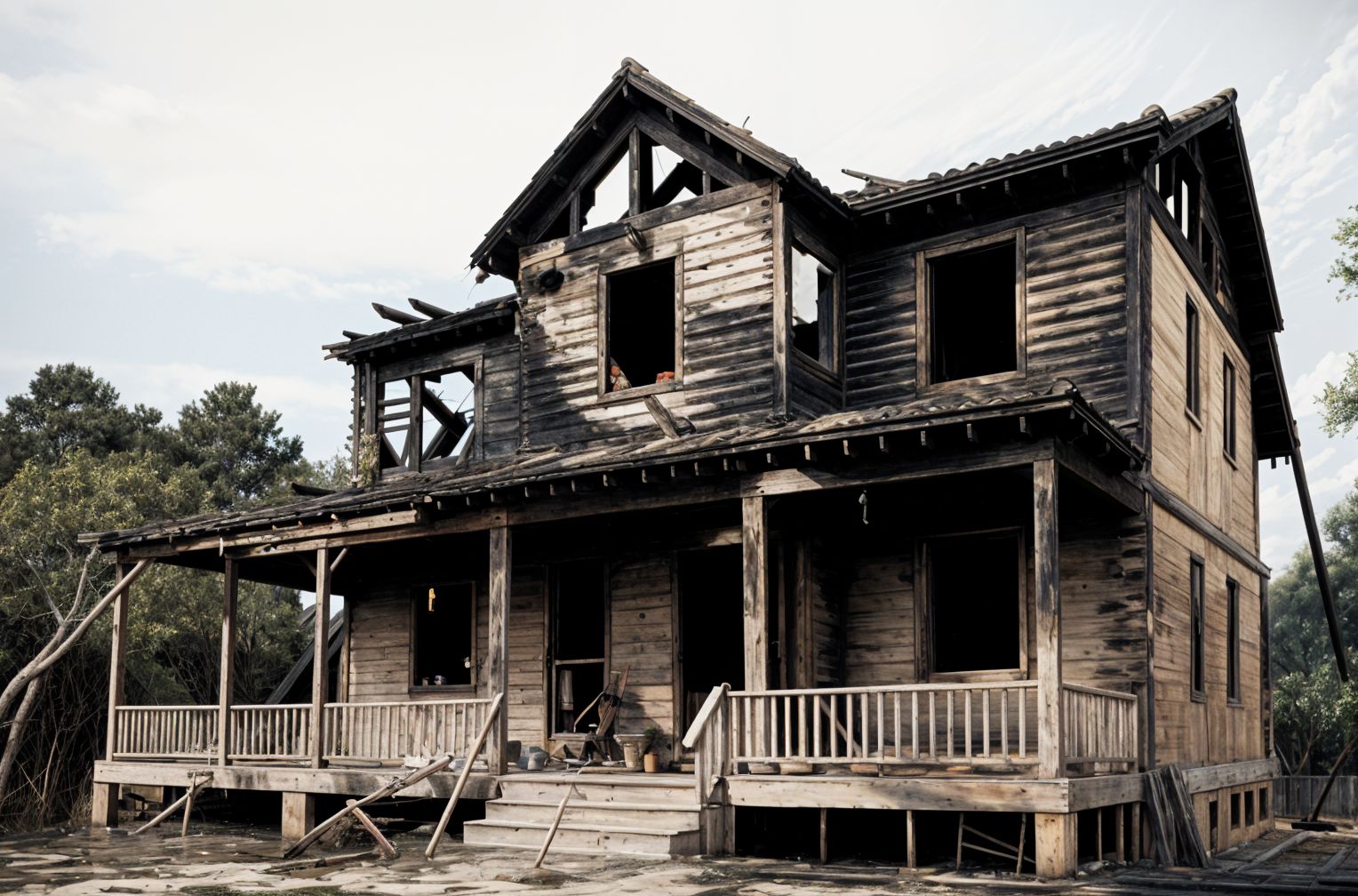 Burned Down House Exterior