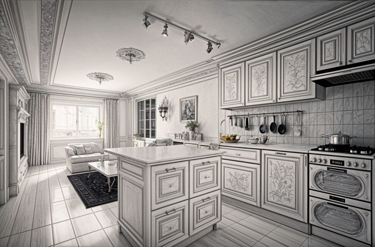 Sketch Open Kitchen