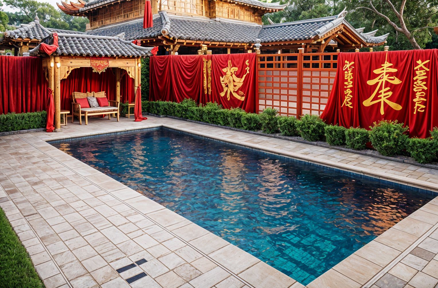 Chinese New Year Outdoor Pool Area