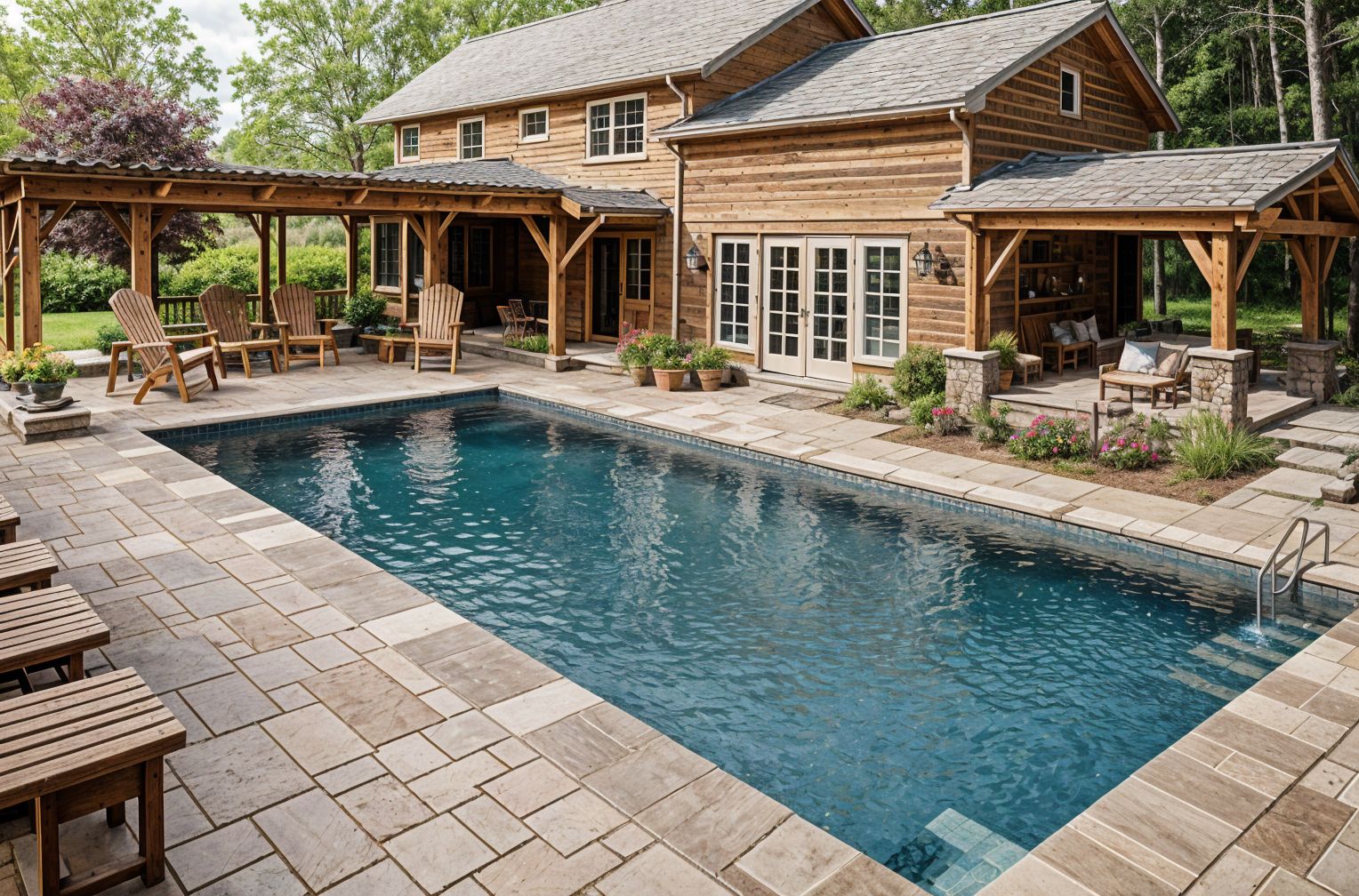 Cottagecore Outdoor Pool Area