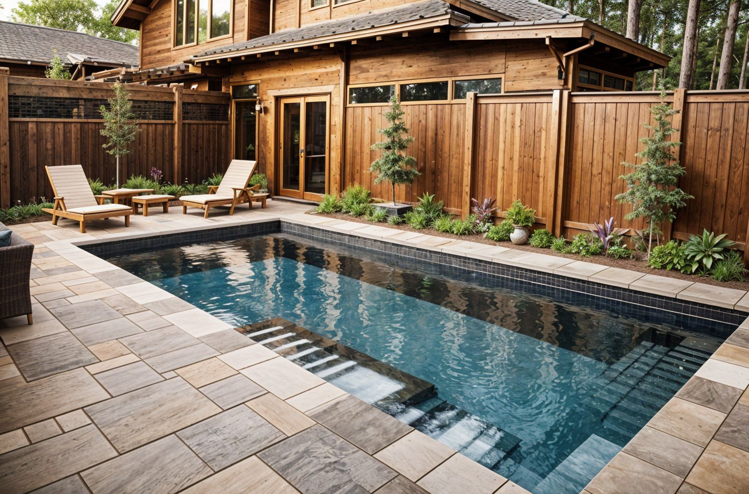 Craftsman Outdoor Pool Area