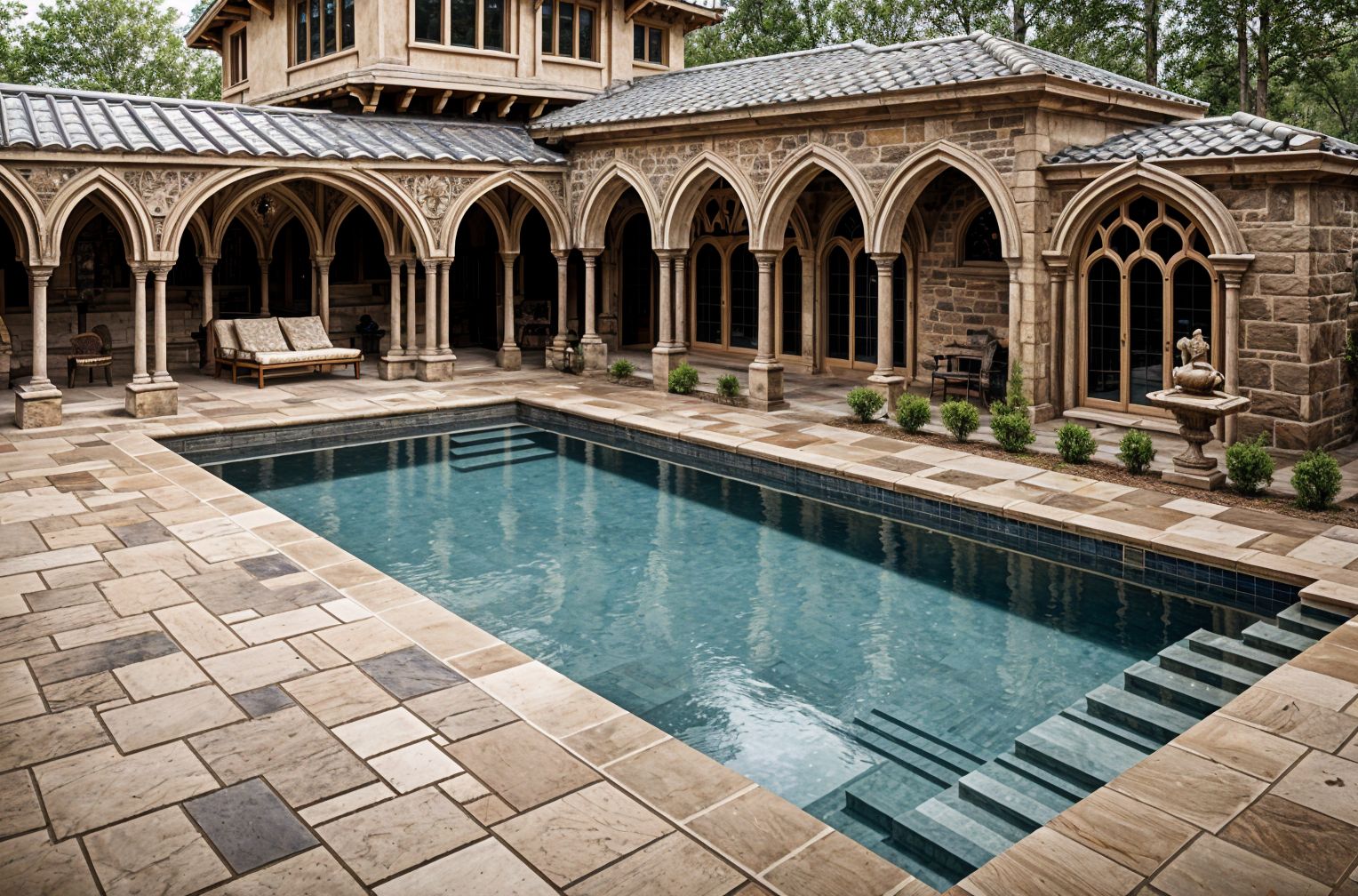 Gothic Outdoor Pool Area