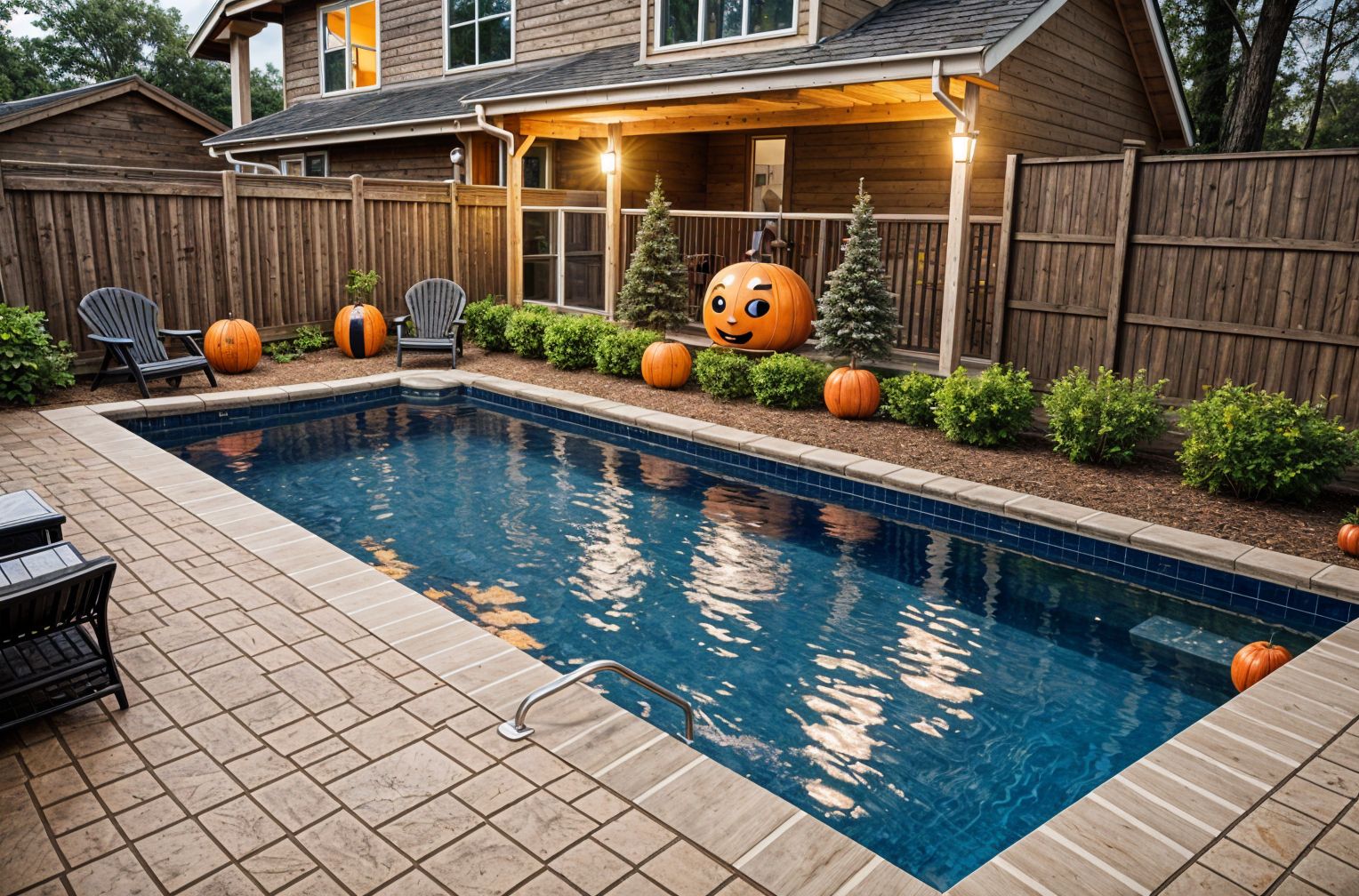 Halloween Outdoor Pool Area