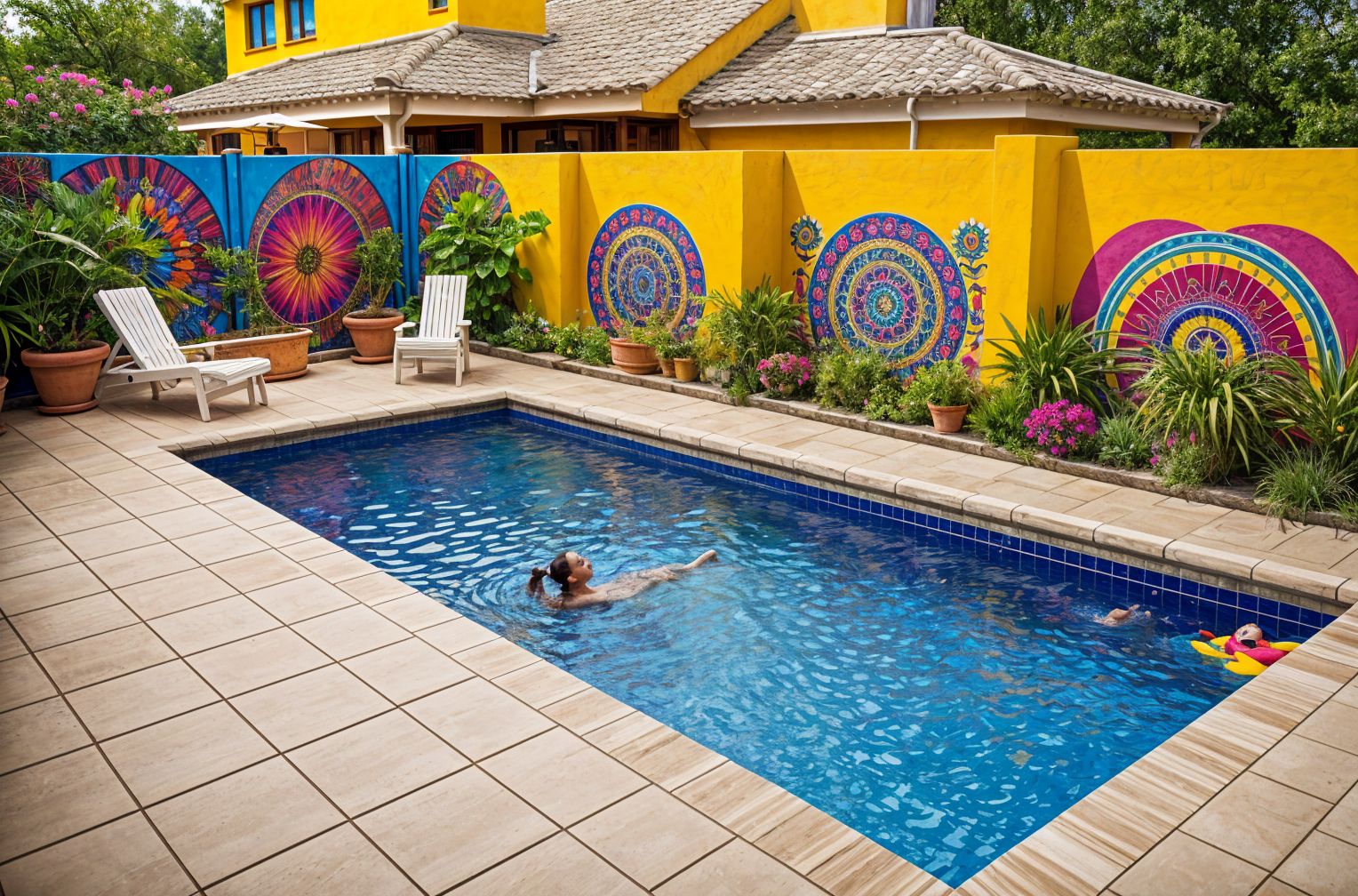 Maximalist Outdoor Pool Area