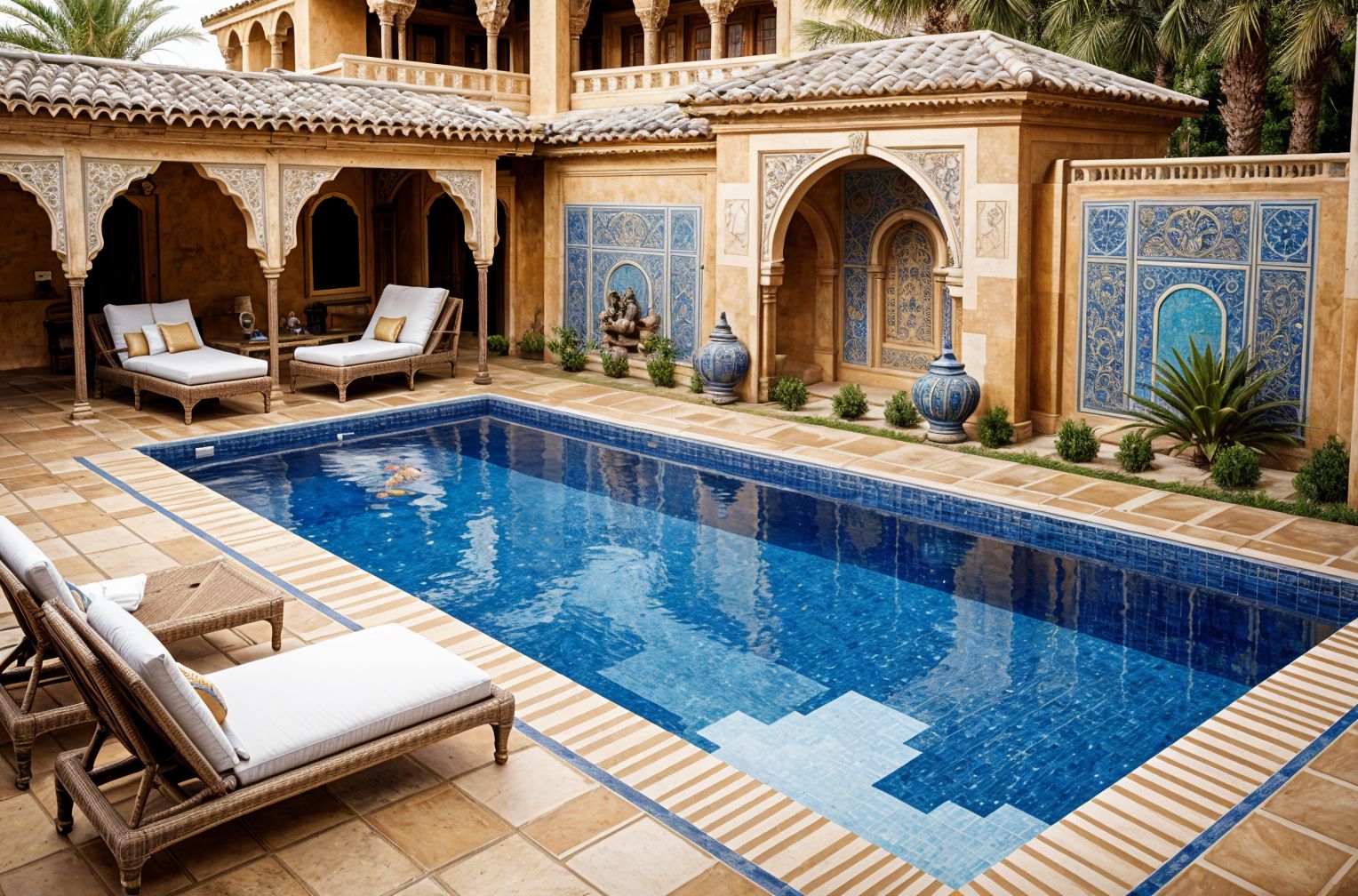 Moroccan Outdoor Pool Area