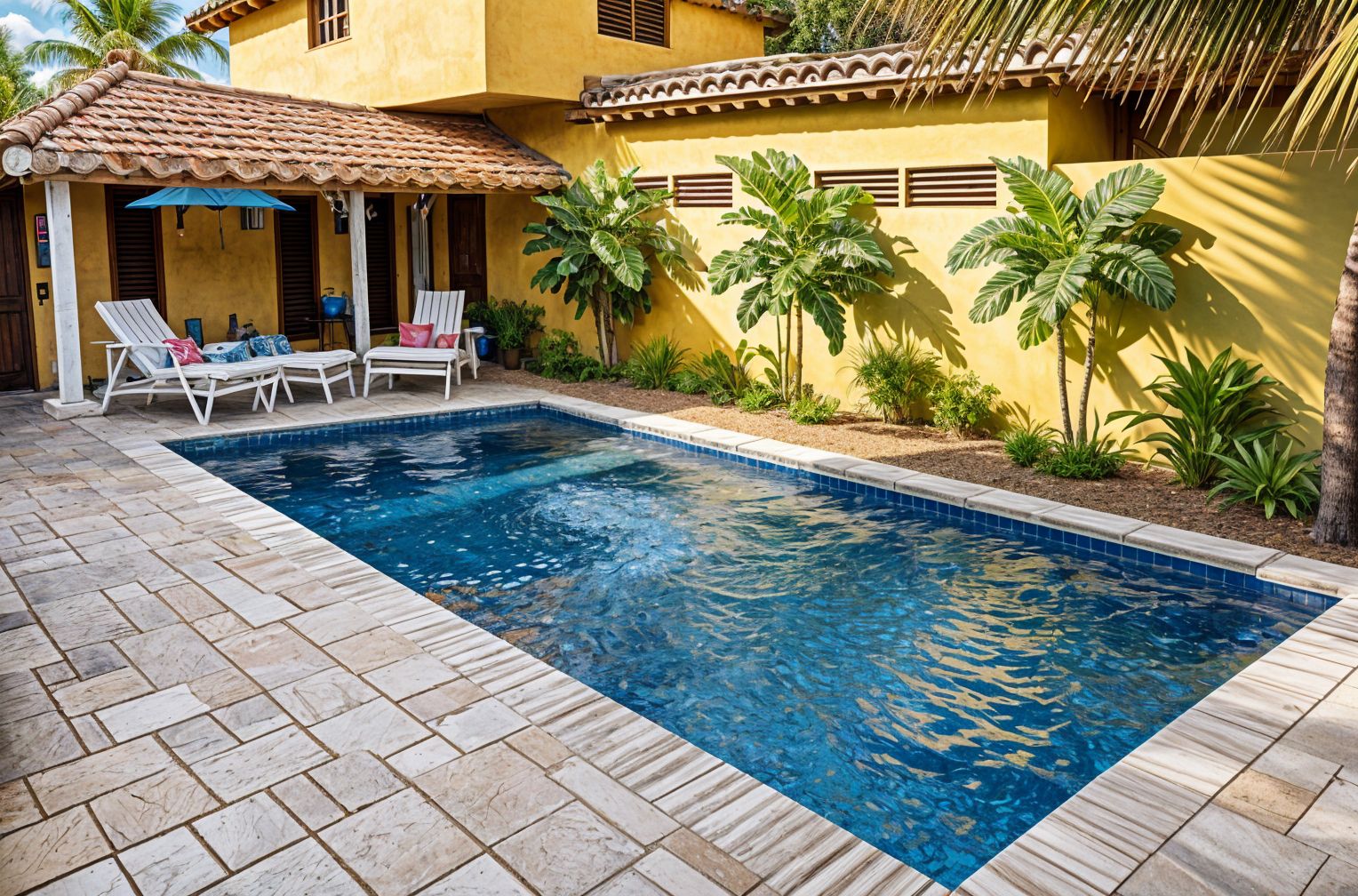 Tropical Outdoor Pool Area
