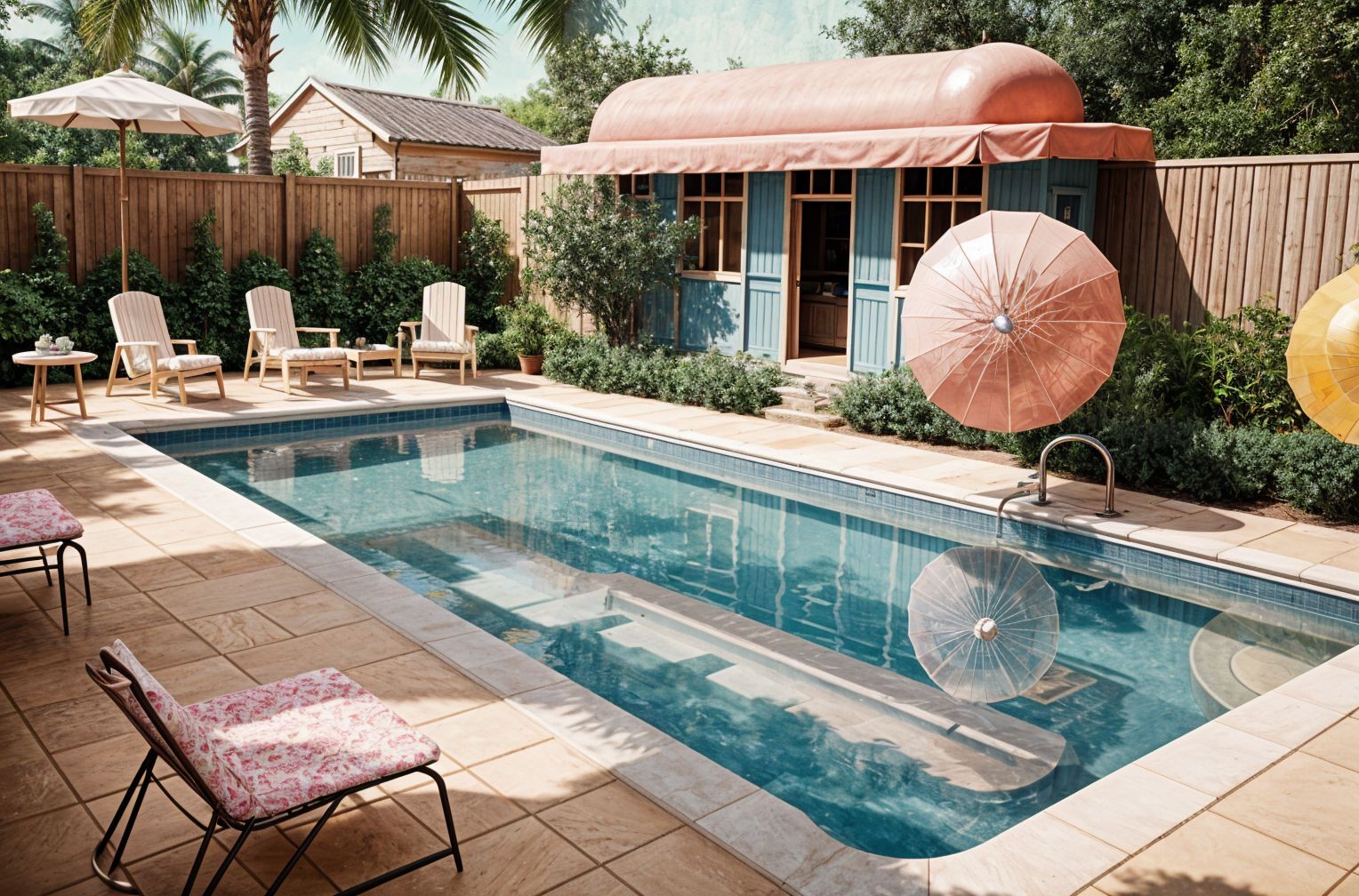 Vintage Outdoor Pool Area