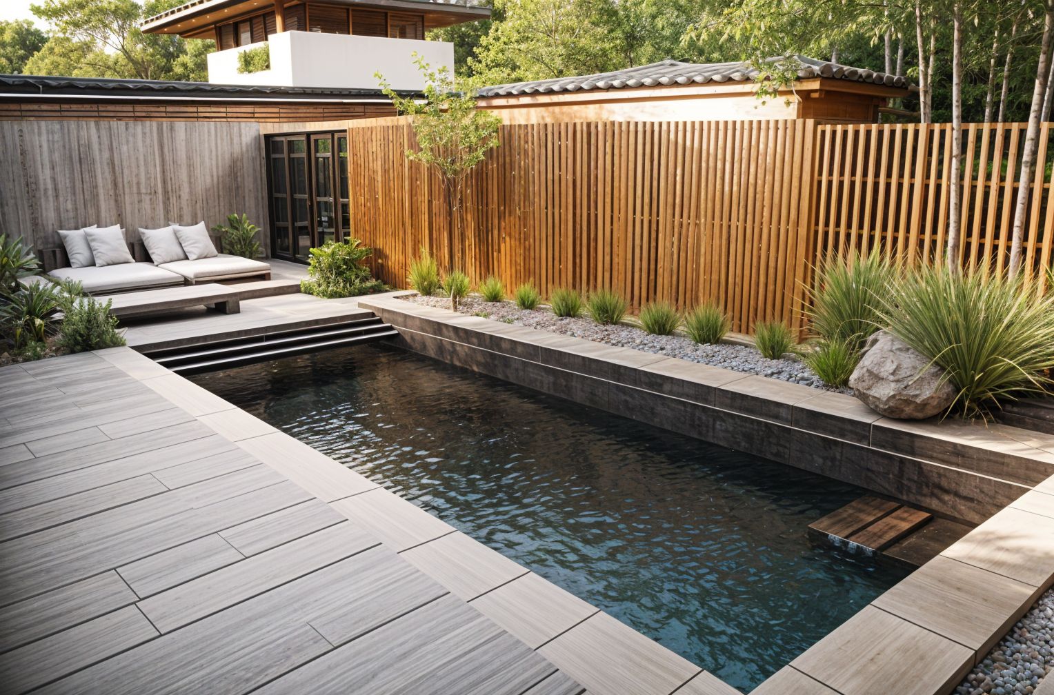 Zen Outdoor Pool Area