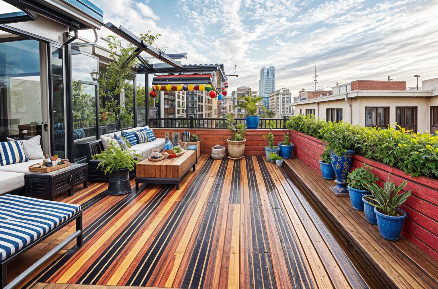 Maximalist Rooftop Deck