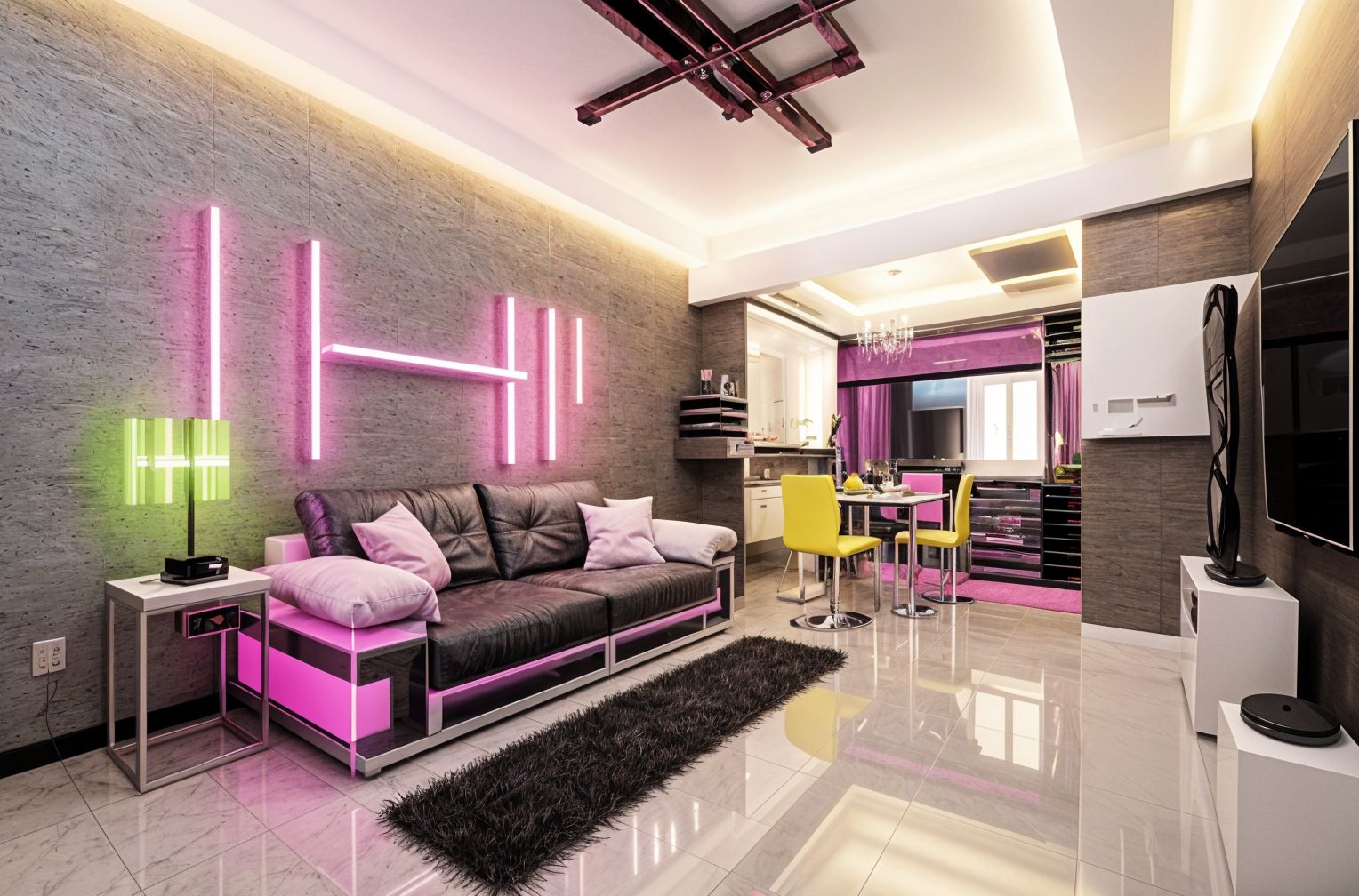 Cyberpunk style Living Room