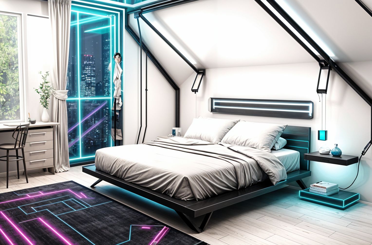Cyberpunk style Bedroom