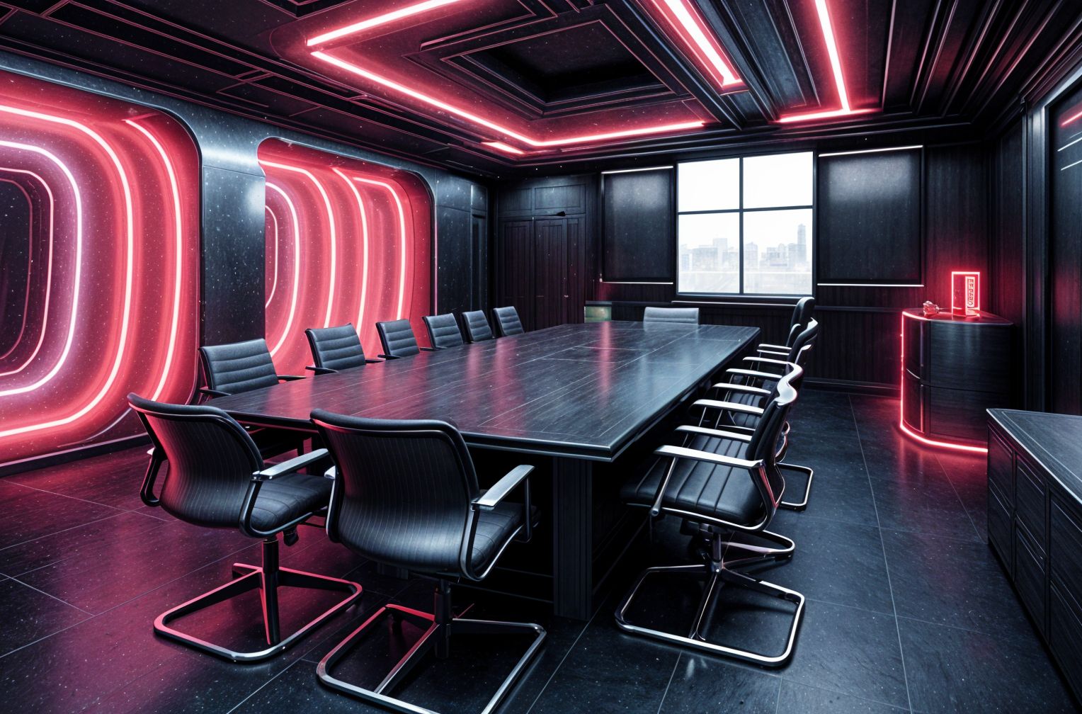 Cyberpunk Board Room