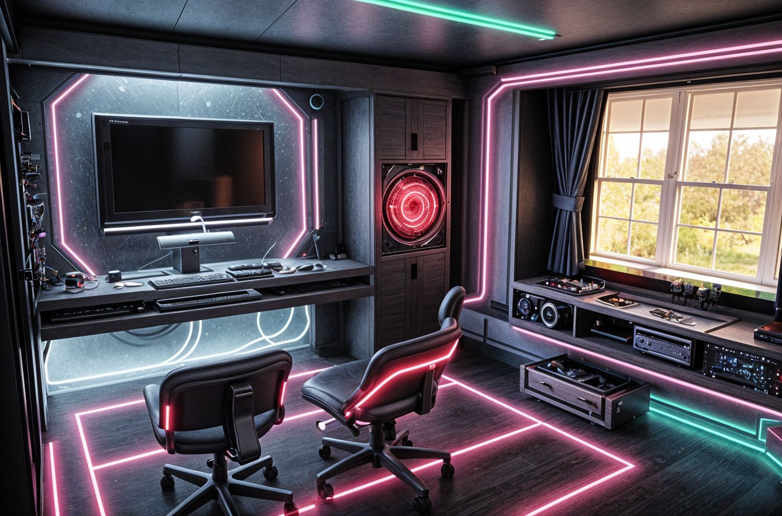 Cyberpunk style Gamer Room