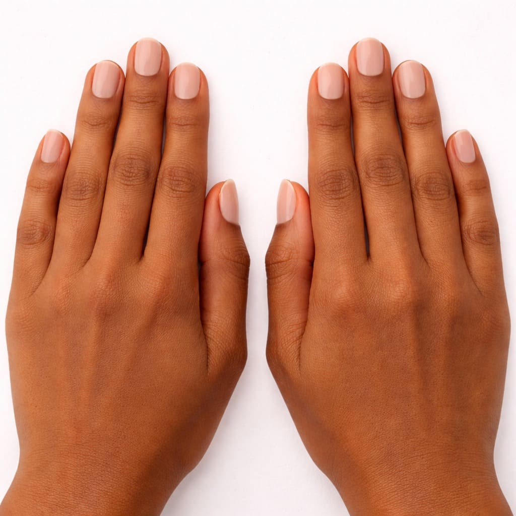 Hands on white background